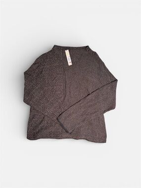 Nordstrom NIC-ZOE Marled Brown and Black Knit Crewneck Sweater